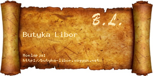 Butyka Libor névjegykártya